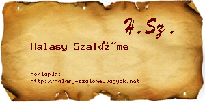 Halasy Szalóme névjegykártya